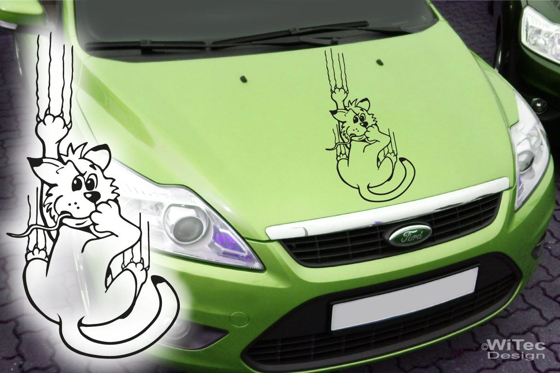 Autoaufkleber Kratze Katze Comic Auto Aufkleber