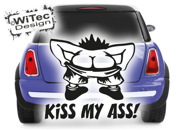 Kiss my Ass Autoaufkleber Fun Sticker