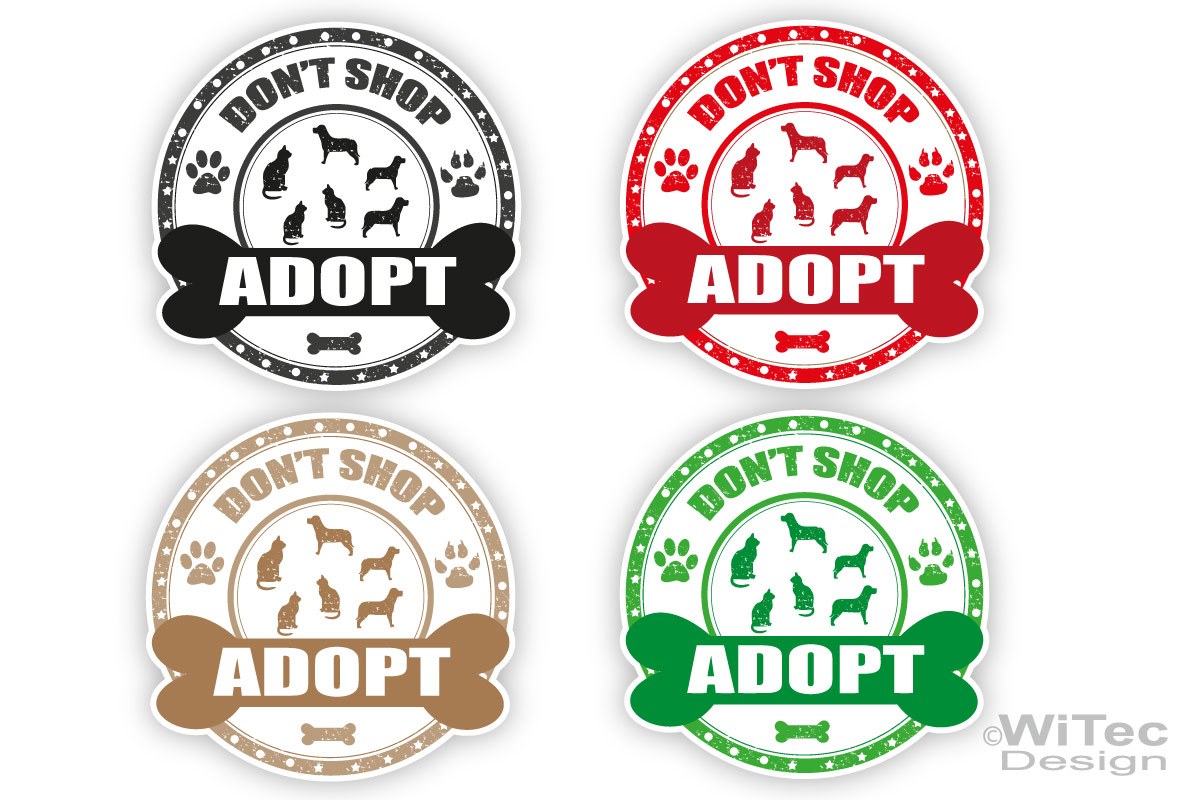Auto Aufkleber DON`T SHOP - ADOPT Hundeaufkleber