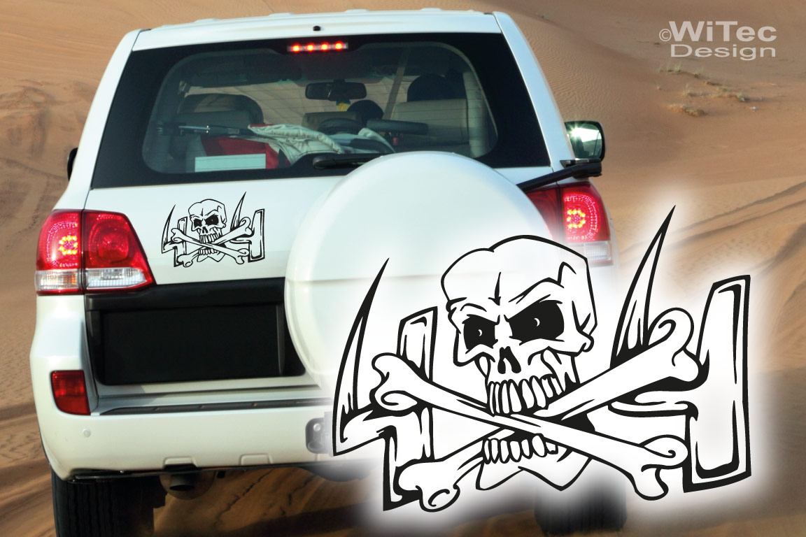 Autoaufkleber Offroad Skull 4x4 Crossbones Auto Aufkleber