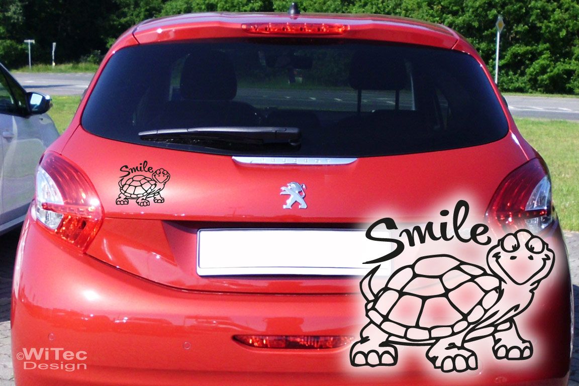 Auto Aufkleber Smile Schildkröte Turtle