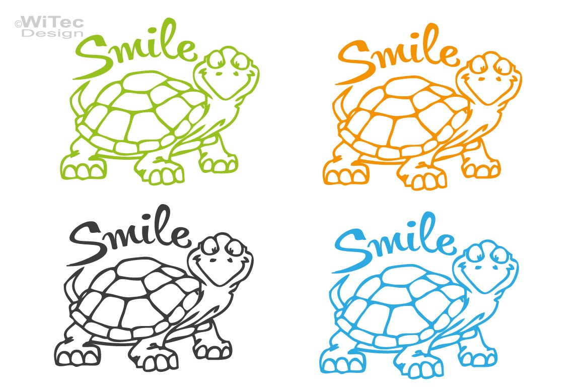 Autoaufkleber Turtle Schildkröte Smile Aufkleber