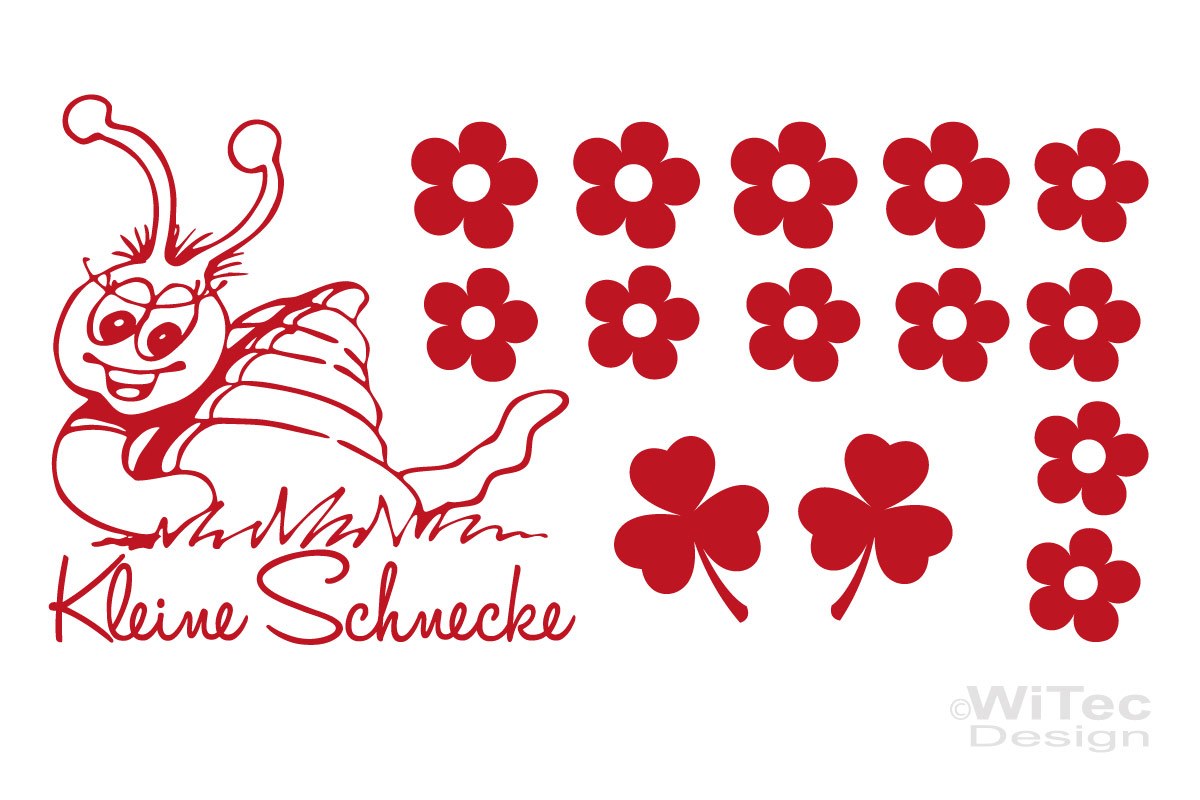 Auto Aufkleber Schnecke Blumen Autoaufkleber Sticker SET