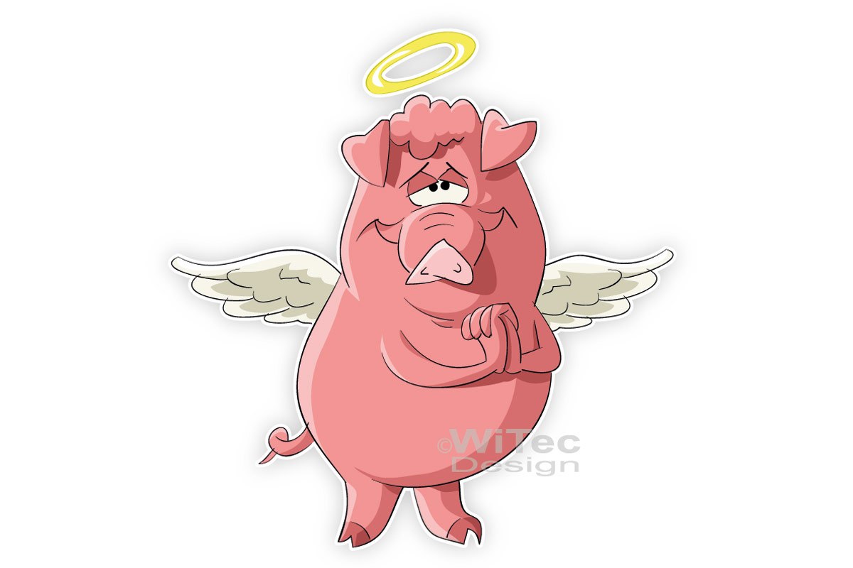Autoaufkleber Engel Schwein Auto Aufkleber Digitaldruck Autoaufkleber Schwein Engel Auto Aufkleber Digitaldruck