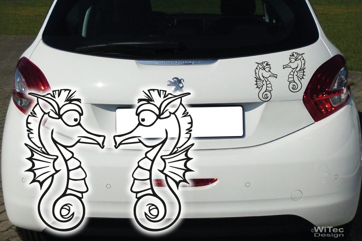 Autoaufkleber Seepferdchen 2er Set Auto Aufkleber Tattoo