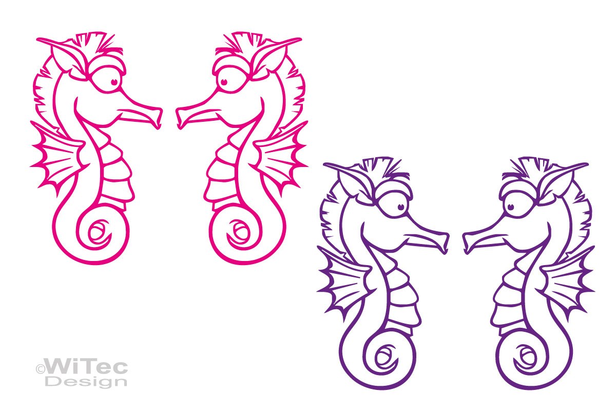 Auto Aufkleber Seepferdchen Autoaufkleber Tattoo 2er Set