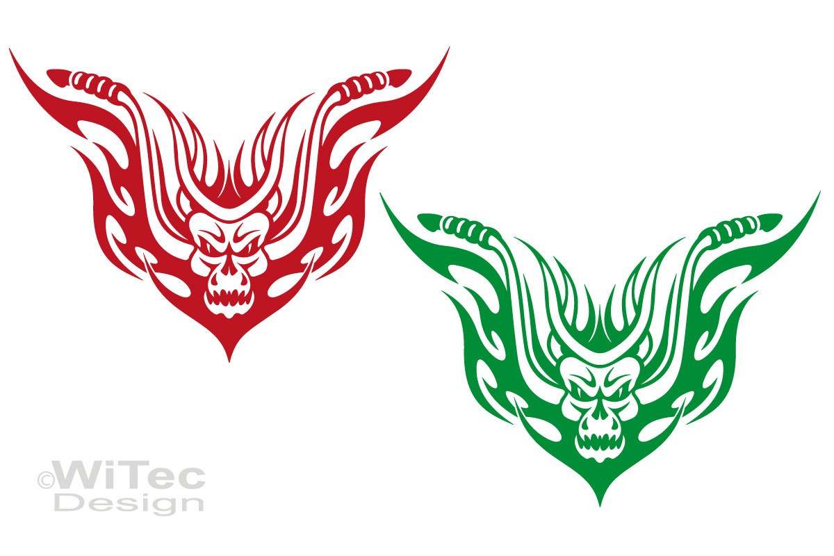 Auto Aufkleber Skull Biker Autoaufkleber Motorhaube Tattoo