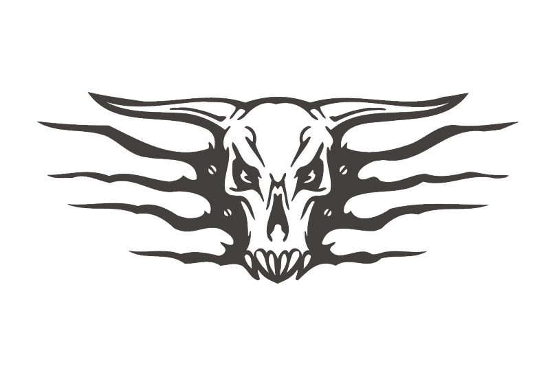 Autoaufkleber Skull Bull Stier Offroad Auto Aufkleber Sticker