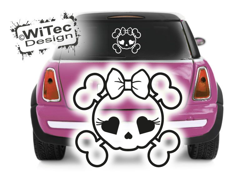 Skull Girl Autoaufkleber Rockabilly Auto Aufkleber