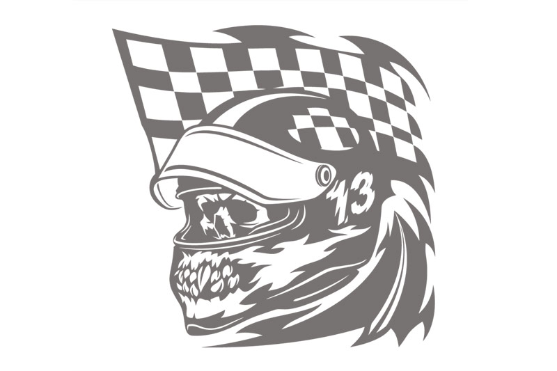 Autoaufkleber Skull Racing Flags Auto Aufkleber Sticker