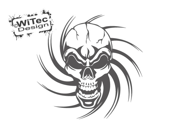 Totenkopf Skull Tribal Tattoo Auto Aufkleber Totenkopf Skull Autoaufkleber