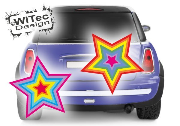 20 Stück Autoaufkleber Sterne Weiß - DIN A4 Bogen Mit Verschiedenen Größen