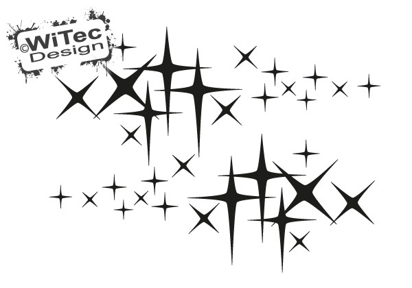 Sterne Aufkleber Dekor Set für den Smart