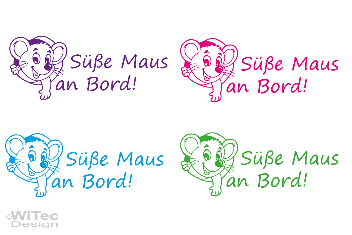 Süße Maus an Bord Auto Aufkleber Sticker