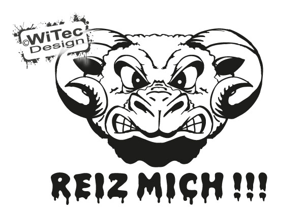 Auto Aufkleber REIZ MICH!!! Autoaufkleber Widder Widder Autoaufkleber Reiz Mich