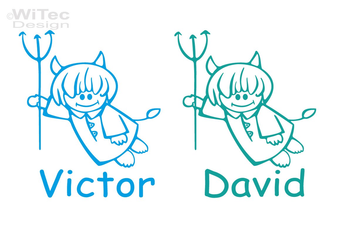 Babyaufkleber Junge Teufel Wunschname Auto Aufkleber