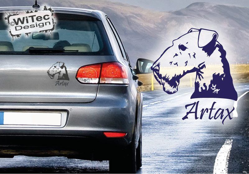 Hundeaufkleber Airedale Terrier mit Namen Aufkleber Autoaufkleber Hundeaufkleber Airedale Terrier mit Namen Aufkleber Autoaufkleber