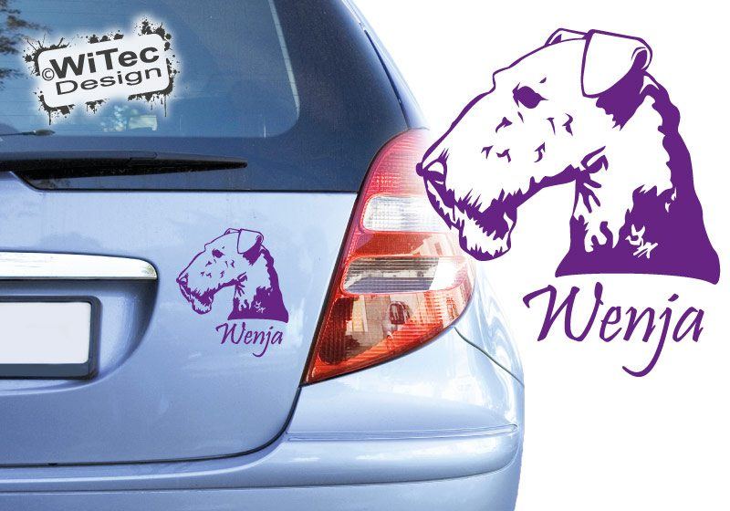 Hundeaufkleber Airedale Terrier mit Namen Aufkleber Autoaufkleber Hundeaufkleber Airedale Terrier mit Namen Aufkleber Autoaufkleber