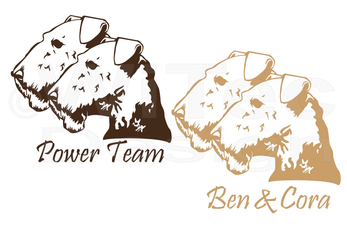 Hundeaufkleber Airedale Terrier Wunschtext Aufkleber Autoaufkleber