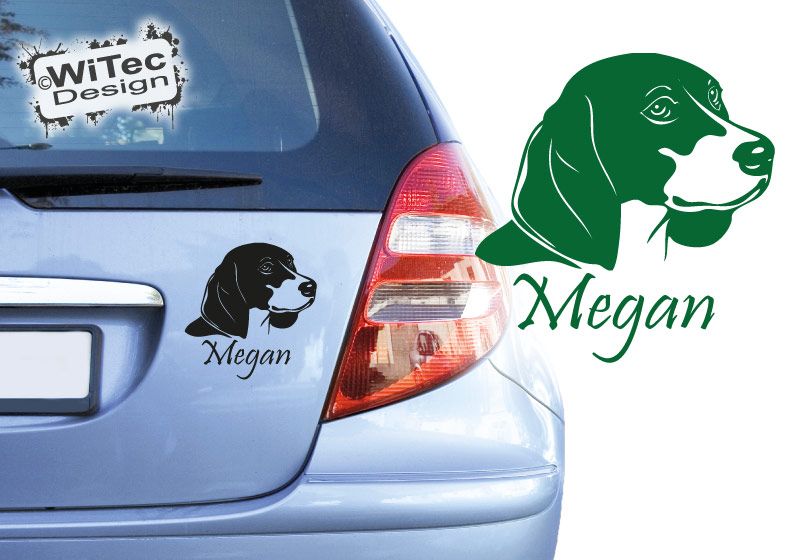 Beagle Autoaufkleber Hundename Aufkleber Hundeaufkleber
