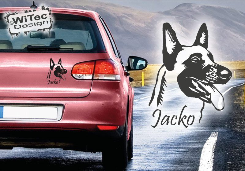 Belgischer Malinois Name Auto Aufkleber Autoaufkleber Hund Belgischer Malinois Name Auto Aufkleber Autoaufkleber Hund