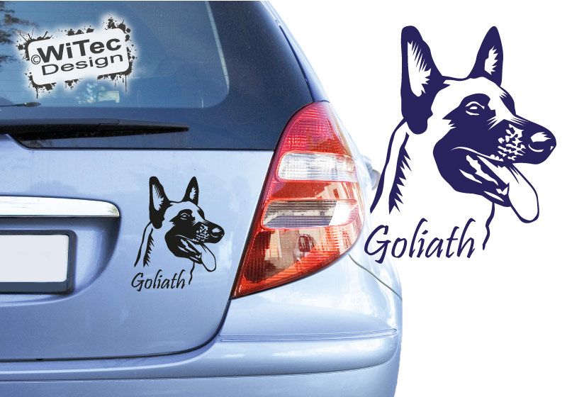 siviwonder Auto Aufkleber Malinois Profil Hundeaufkleber autoaufkleber Hund  Folie Hundemotiv Wilsigns Black : : Auto & Motorrad