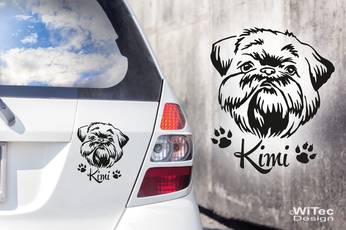 Hundeaufkleber Griffon Name Autoaufkleber