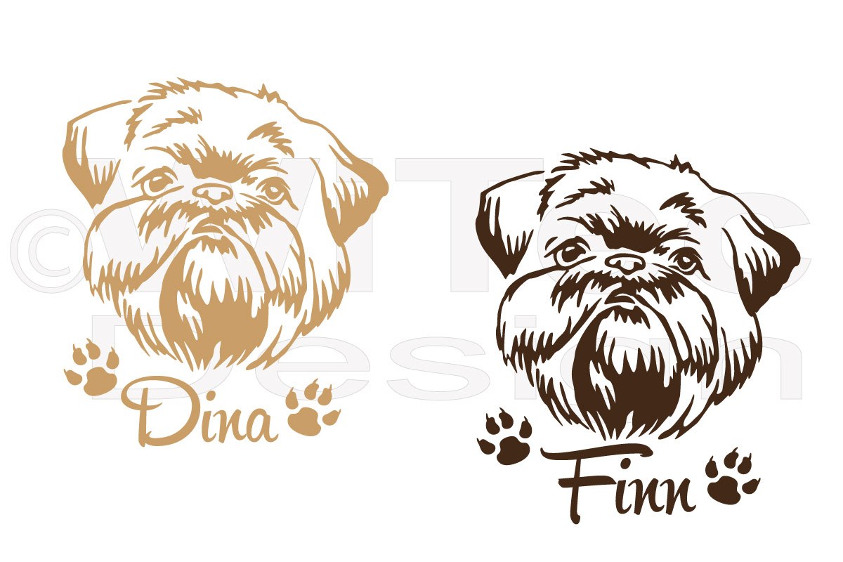 Hundeaufkleber Griffon Name Autoaufkleber