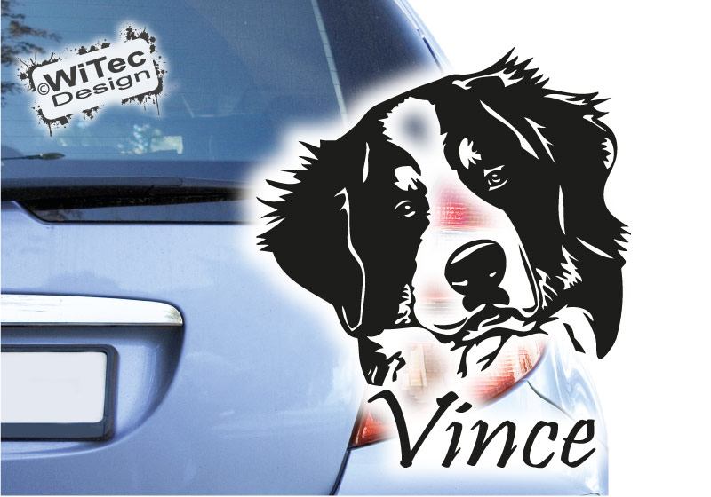 Autoaufkleber Hunde Berner Sennenhund Name Hundeaufkleber