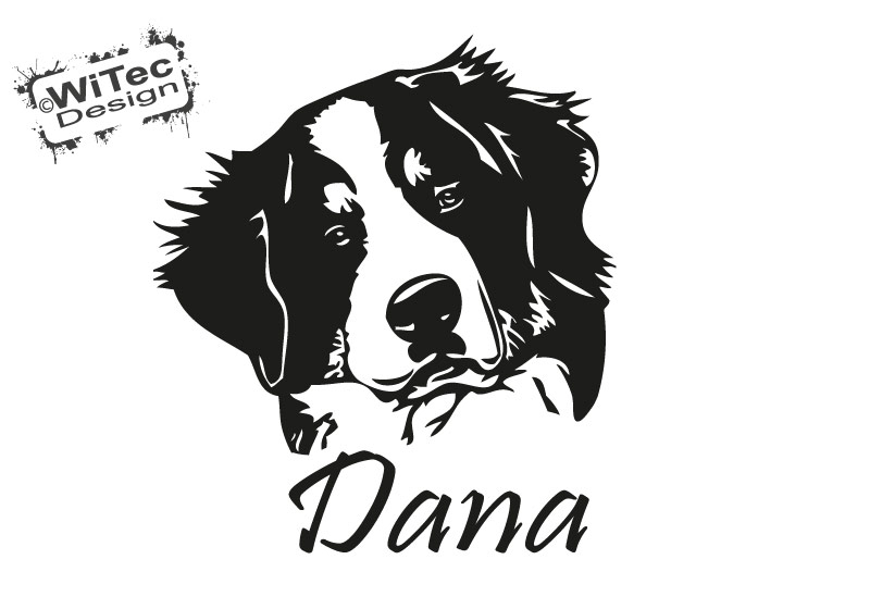 Hundeaufkleber Berner Sennenhund Name