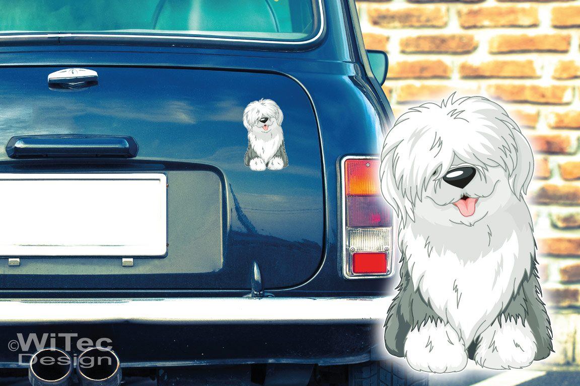 Bobtail Auto Aufkleber Hundeaufkleber Pfoten Hundesticker