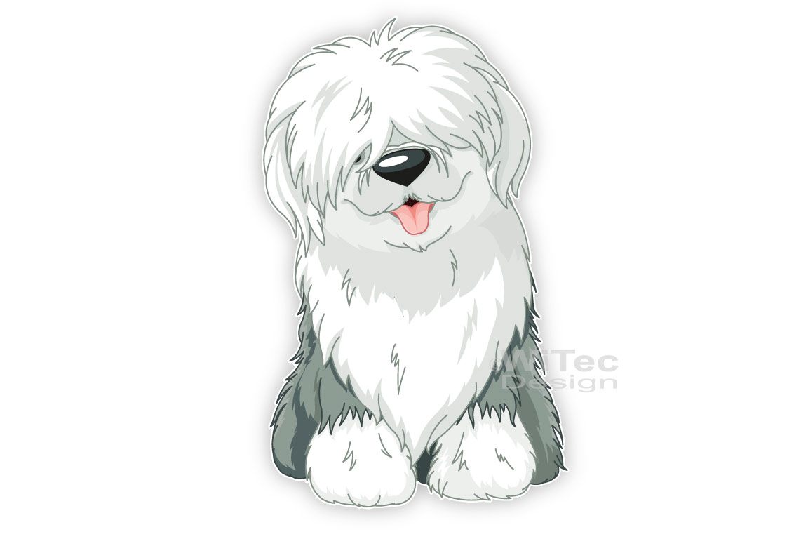 Auto Aufkleber Bobtail Hundeaufkleber Pfoten Hundesticker