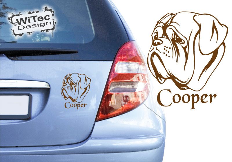 Bordeaux Dogge Autoaufkleber Name Auto Aufkleber Hundeaufkleber