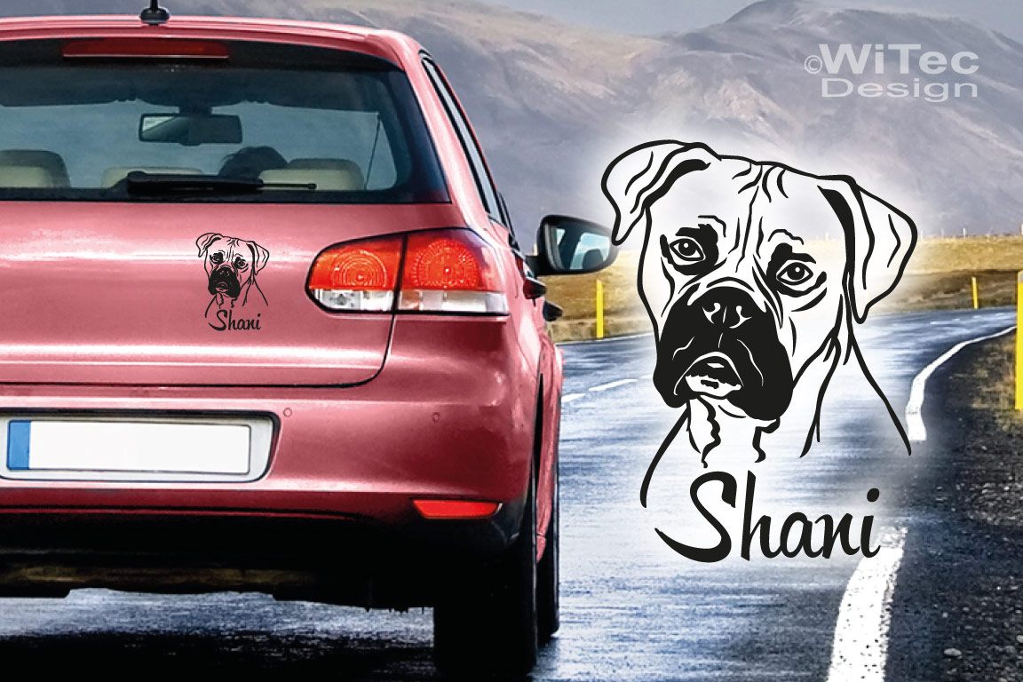 Hundeaufkleber Boxer Name Autoaufkleber Hundeaufkleber Boxer Name Autoaufkleber