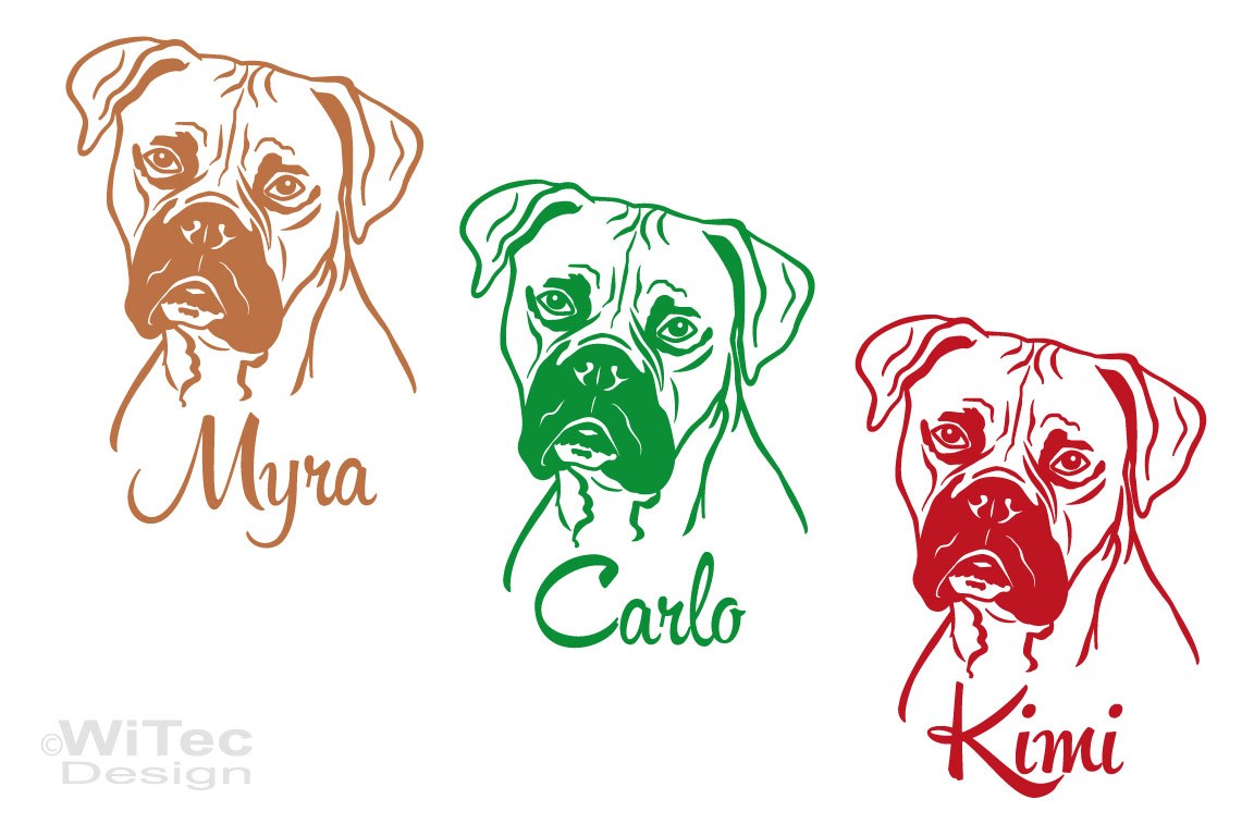 Hundeaufkleber Boxer Name Autoaufkleber Hundeaufkleber Boxer Name Autoaufkleber