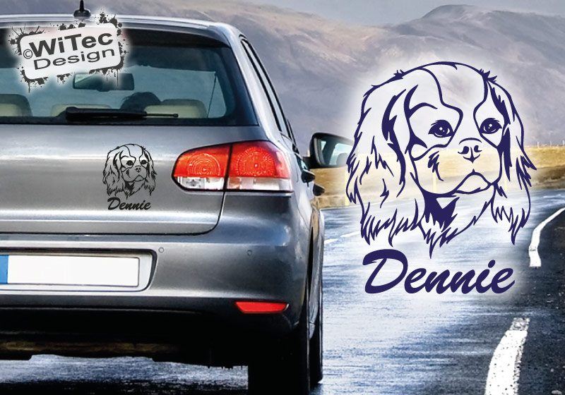 Cavalier King Charles Spaniel Wunschname Aufkleber Hundeaufkleber