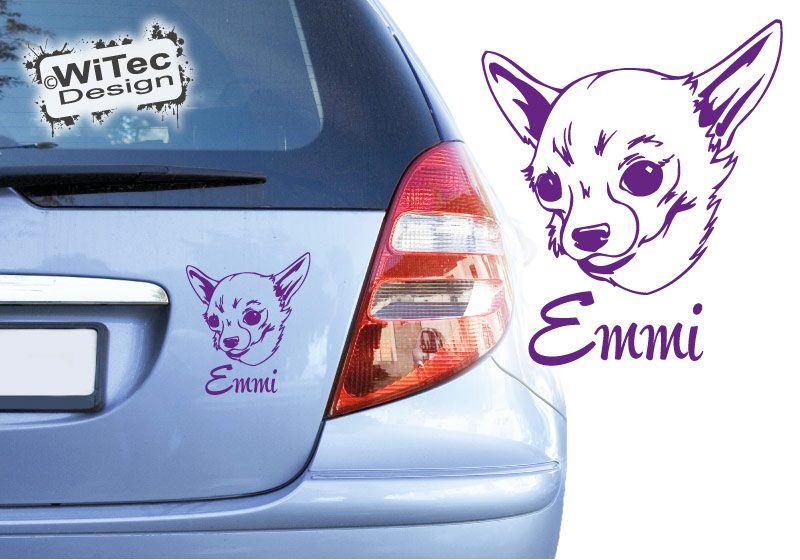 Chihuahua Autoaufkleber Name Auto Aufkleber Hundeaufkleber Chihuahua Autoaufkleber Name Auto Aufkleber Hundeaufkleber