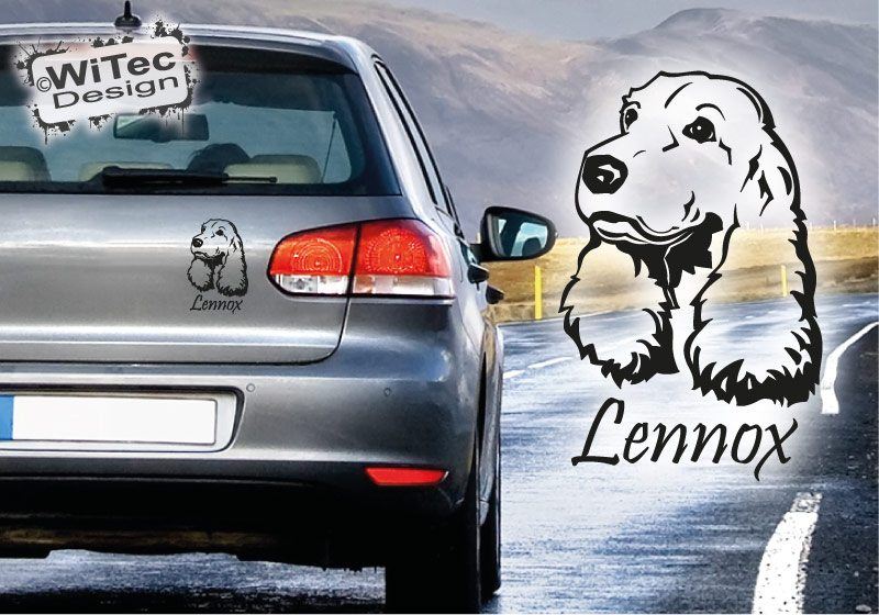 Hundeaufkleber English Cocker Spaniel mit Namen Autoaufkleber Hundeaufkleber English Cocker Spaniel mit Namen Autoaufkleber