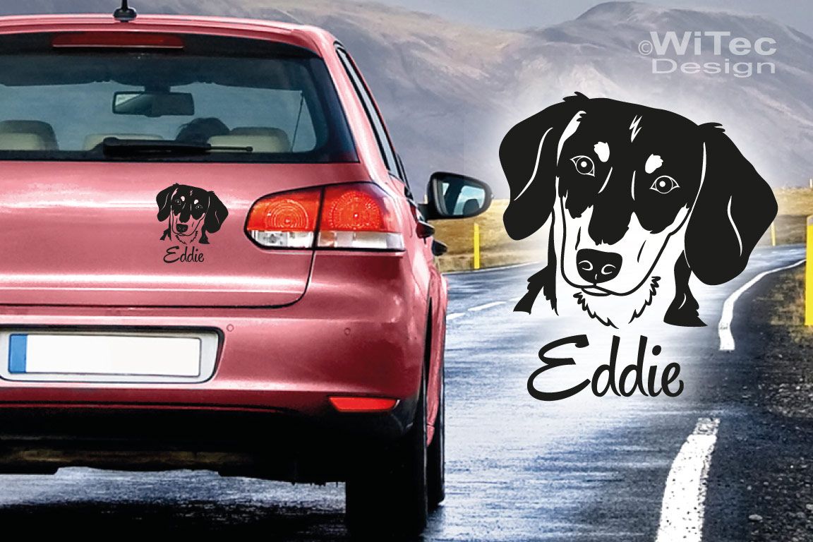 Hundeaufkleber Dackel Auto Aufkleber Name Hunde Tattoo