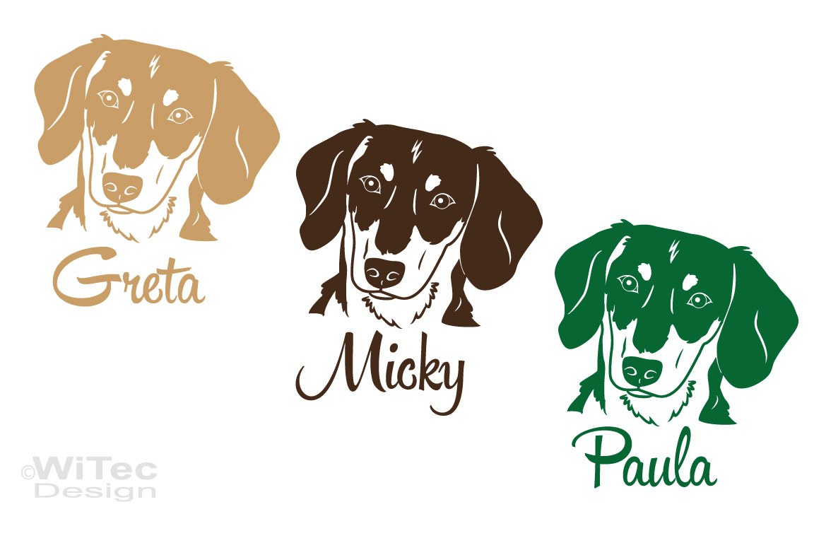Hundeaufkleber Dackel Auto Aufkleber Name Hundesticker