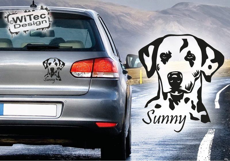 Hundeaufkleber Dalmatiner Wunschname Autoaufkleber Hunde