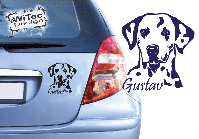 Hundeaufkleber Dalmatiner Wunschname Autoaufkleber Hunde