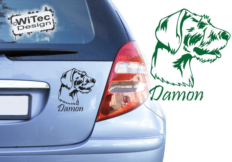 Autoaufkleber Deutsch Drahthaar Wunschname Hundeaufkleber Autoaufkleber Deutsch Drahthaar Wunschname Hundeaufkleber