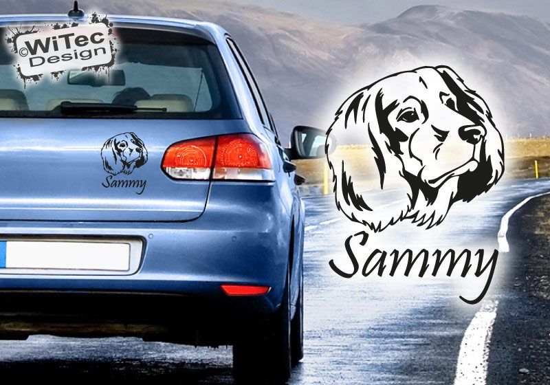 Deutsch Langhaar Autoaufkleber Wunschname Hundeaufkleber