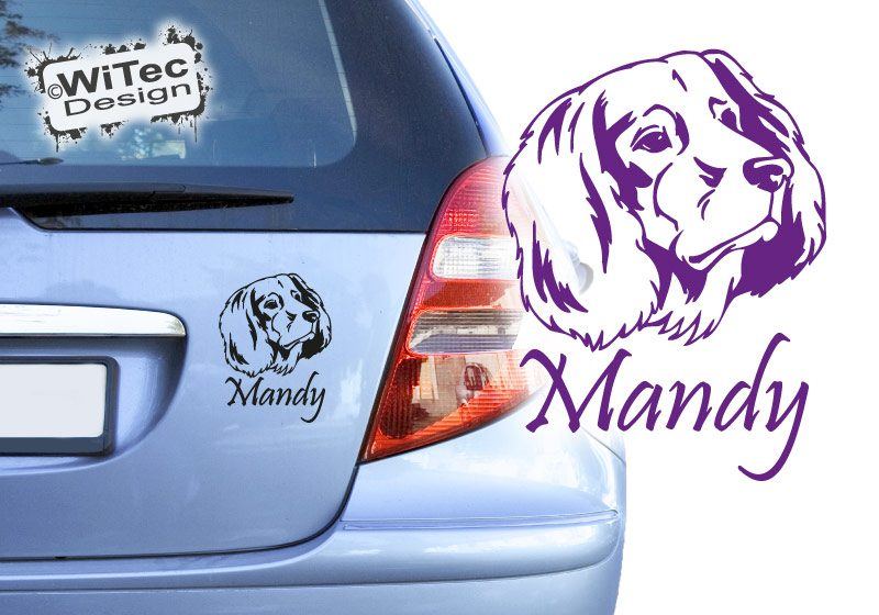 Deutsch Langhaar Autoaufkleber Wunschname Hundeaufkleber