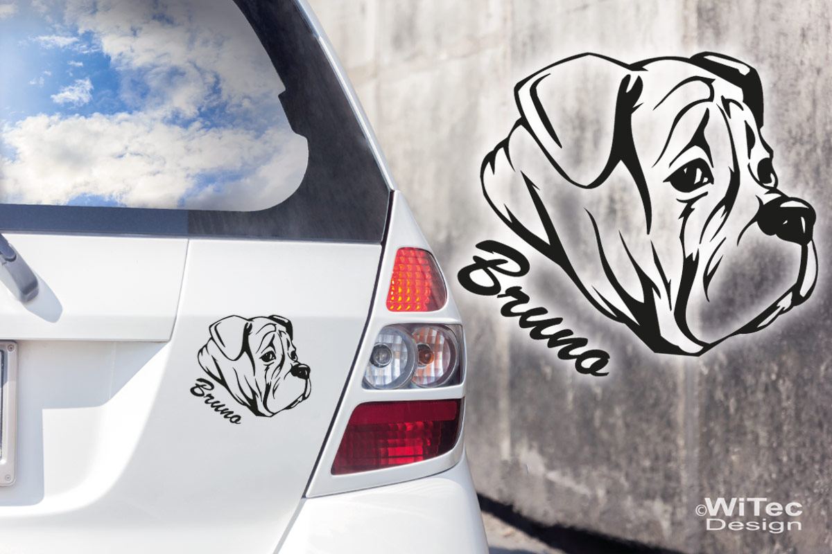 Hundeaufkleber Englische Bulldogge Auto Aufkleber Name Hunde Malosser