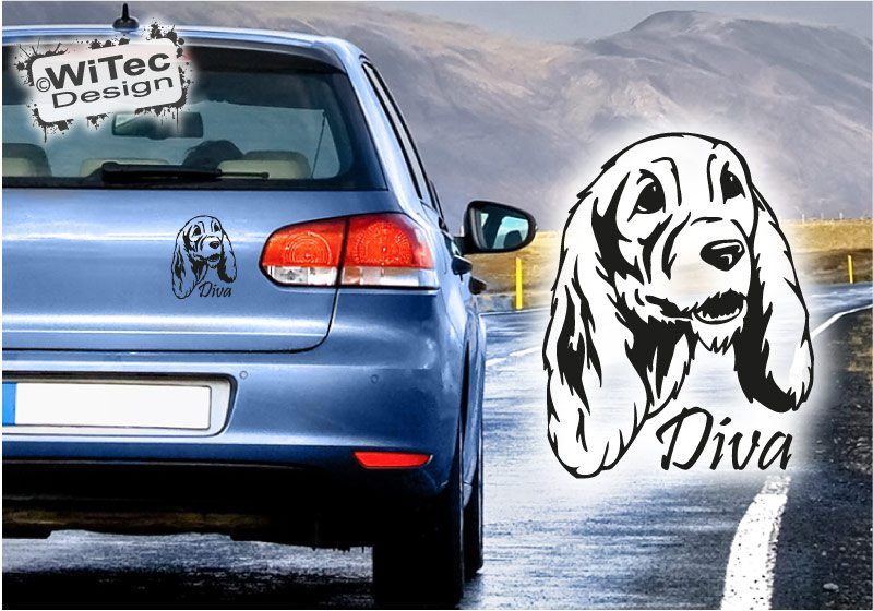 English Cocker Spaniel Autoaufkleber Name Auto Aufkleber Hundeaufkleber