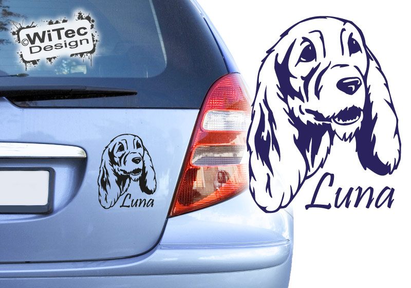 English Cocker Spaniel Autoaufkleber Name Auto Aufkleber Hundeaufkleber