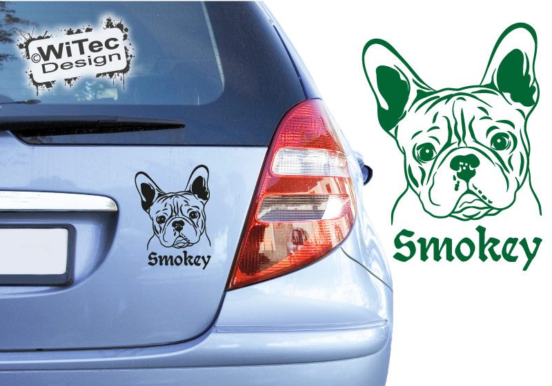 Französische Bulldogge Name Hundeaufkleber Autoaufkleber