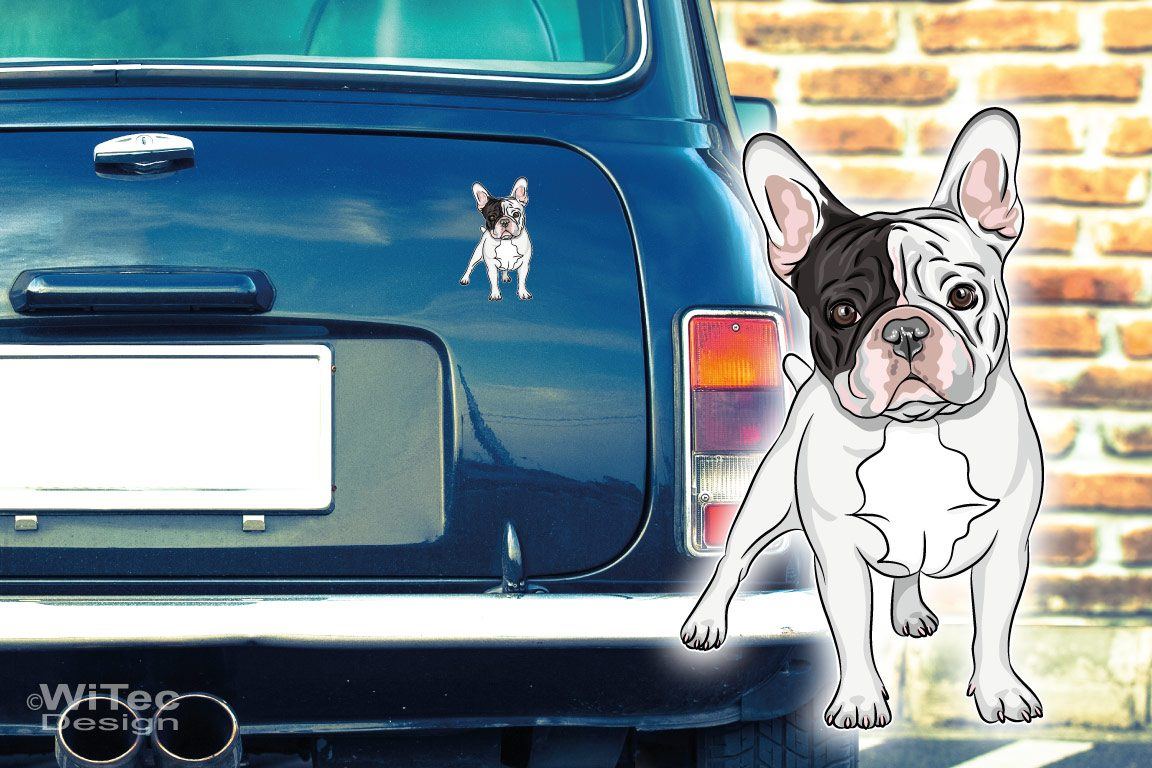 Hundeaufkleber Französische Bulldogge Autoaufkleber Digitaldruck Hundeaufkleber Französische Bulldogge Autoaufkleber Digitaldruck